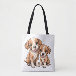TWO PUPPIES Tote Bag