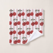 Two Red Cherries Illustration Personalized  (Gant de toilette)