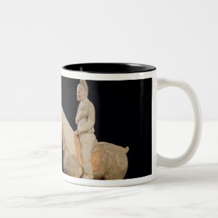 Two Riders, Chinees, Tang dynasty (618-906) (terra Tweekleurige Koffiemok