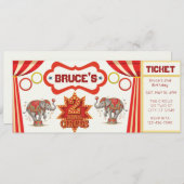 Two Ring Circus, 2nd Birthday Ticket Invitation (Devant / Derrière)