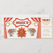 Two Ring Circus, 2nd Birthday Ticket Invitation (Devant)
