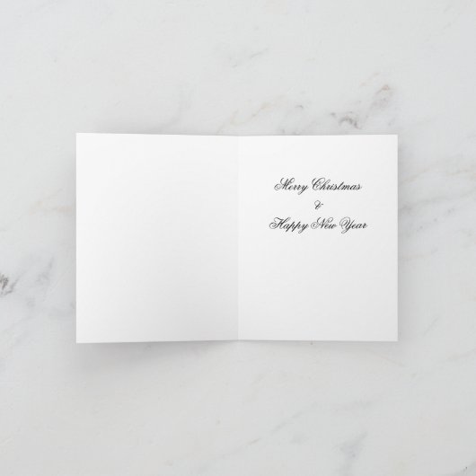 Two robins on a fence in the snow kaart (Binnen)