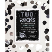 Two Rocks Rockstar Drumstel 2e Verjaardagsuitnodig