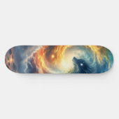 Two sea monsters chase each other, fantasy  skateboard (Horizontaal)