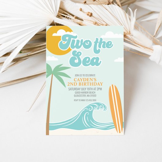 Two Sea Surf Beach Invitation 2 Anniversaire