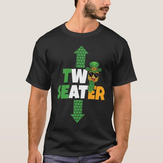 Two Seater St Patricks Day Upside Down Pineapple S T-shirt (Voorkant)