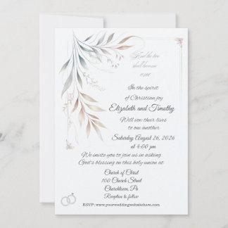 Two Shall Become One Christian Wedding Invitation