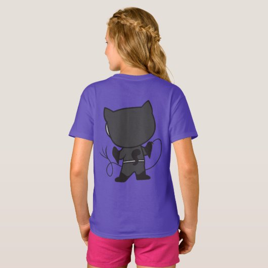 Two-Sided Chibi Catoman T-shirt (Achterkant volledig)
