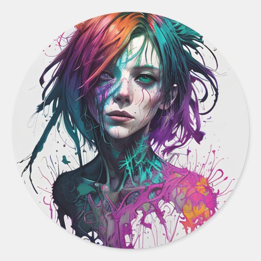 Two Sides Ronde Sticker (Voorkant)