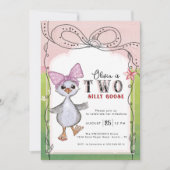 Two Silly Goose 2nd Birthday Invitation (Devant)