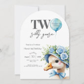 Two Silly Goose Boy 2nd Birthday  Invitation (Devant)