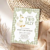 Two Silly Goose Gingham 2nd Birthday Invitation