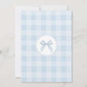 Two Silly Whimsical Blue Gingham Boy 2nd Birthday Kaart (Achterkant)