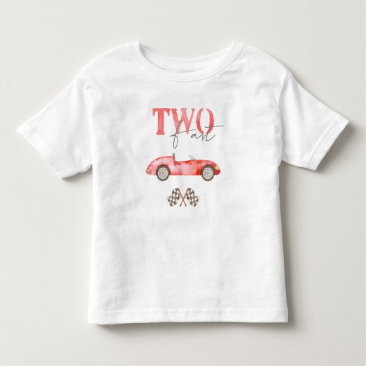 TWO Snel Rode Race Auto Verjaardags T-Shirt (Voorkant)