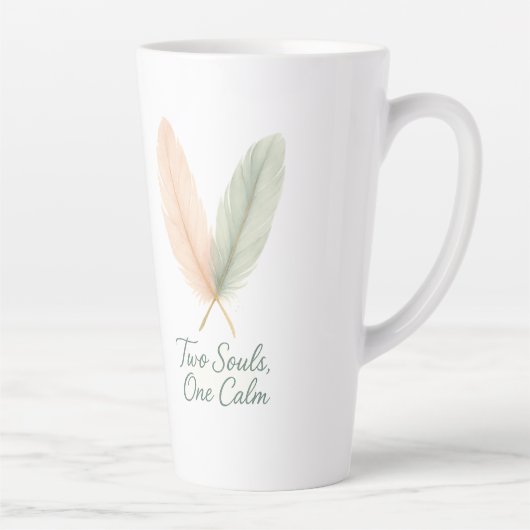 Two Souls, One Calm – Serenity Script Mug Latte Mok (Rechts)