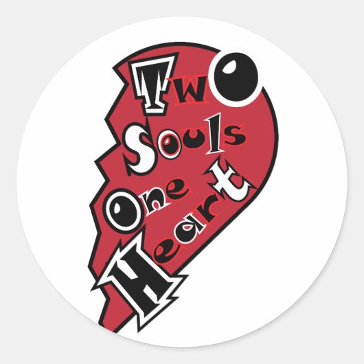 Two Souls One Heart Ronde Sticker (Voorkant)
