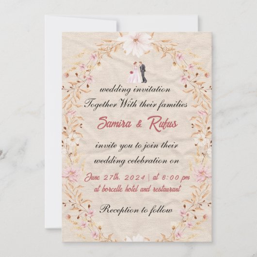 Two Souls, One Heartbeat Invitation Kaart (Voorkant)