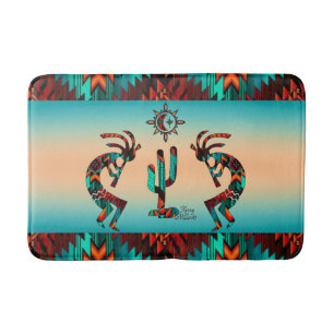 Two Southwest Kokopelli Bath Mat