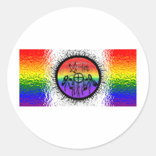 Two Spirit Flag Glass Design Ronde Sticker
