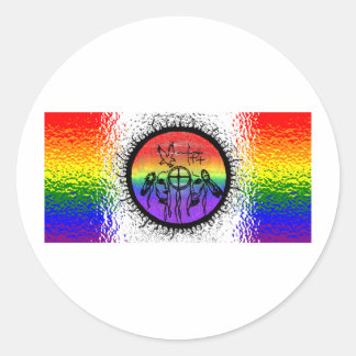 Two Spirit Flag Glass Design Ronde Sticker