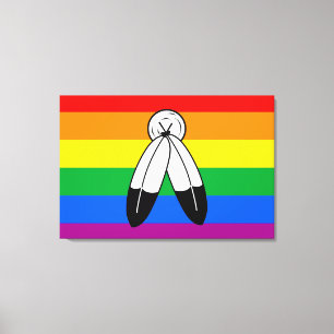 Two-Spirit LGBTQ+ Pride Flag Canvas Afdruk