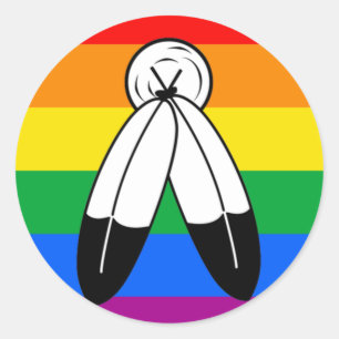 Two-Spirit LGBTQ+ Pride Vlag Ronde Sticker