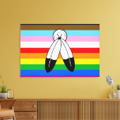 Two-Spirit LGBTQ+ Progress Pride Flag Canvas Afdruk (Insitu (Woonkamer))