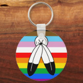 Two-Spirit LGBTQ+ Progress Pride Flag Sleutelhanger (Voorkant)