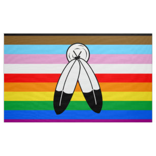 Two-Spirit LGBTQ+ Progress Pride Flag Stof