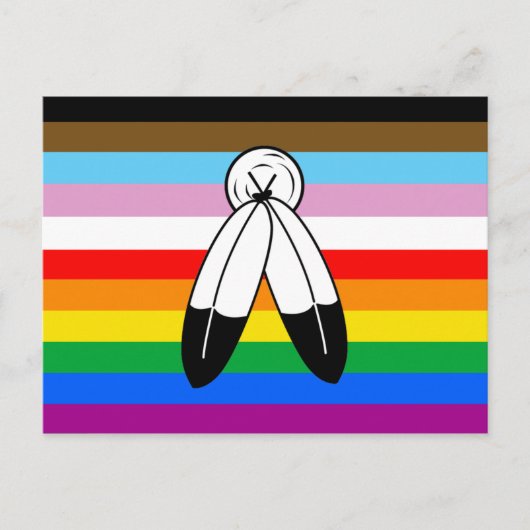 Two-Spirit LGBTQ+ Progress Pride-vlag Briefkaart (Voorkant)