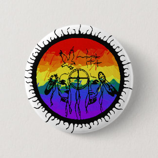 Two-Spirit Mountain Scape Ronde Button 5,7 Cm