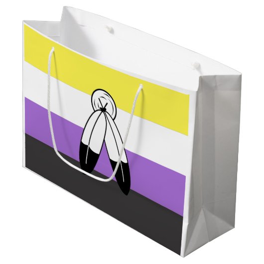 Two-Spirit Nonbinary Pride Vlag Groot Cadeauzakje (Voorkant Gekanteld)