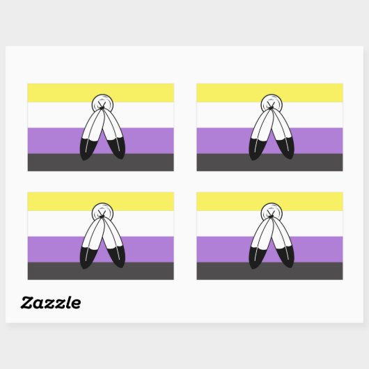 Two-Spirit Nonbinary Pride Vlag Rechthoekige Sticker (Vel)