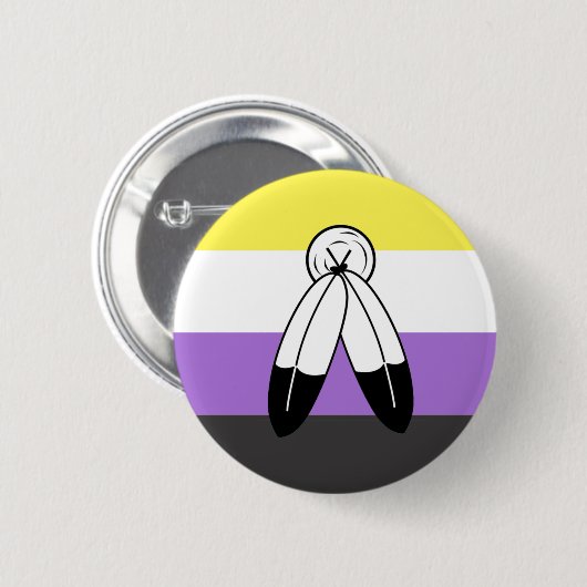 Two-Spirit Nonbinary Pride Vlag Ronde Button 5,7 Cm (Voorkant /achterkant)