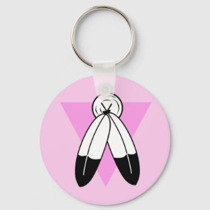 Two-Spirit Roze Driehoek Vlag Sleutelhanger