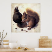"Two Squirrels" van Albrecht Dürer Poster (Keuken)