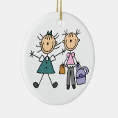 Two Stick Figuur Girls Ornament (Rechts)