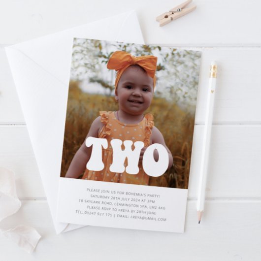 Two - Super Photo Invitation Anniversaire