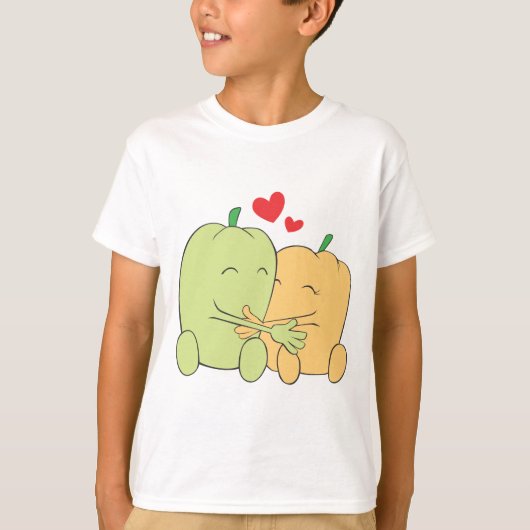 Two Sweet Bell Pepper Lovers Hugging T-shirt (Voorkant)