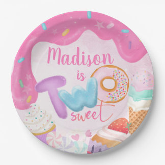 Two Sweet Donut Birthday Plate Papieren Bordje