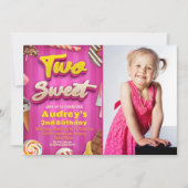 Two Sweet - Fille Anniversaire avec invitation pho (Devant)