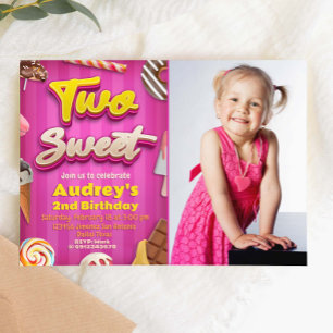 Two Sweet - Fille Anniversaire avec invitation pho