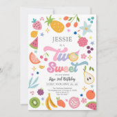 Two Sweet Fruit 2nd Birthday Invitation (Devant)