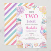 Two Sweet Sweets Candy Birthday Invitation (Devant / Derrière)