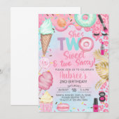 Two Sweet Two Sassy girl 2e invitation anniversair (Devant / Derrière)