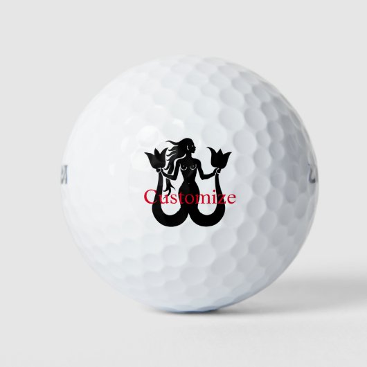 Two-Tail Mermaid Silhouette Thunder_Cove Golfballen (Voorkant)