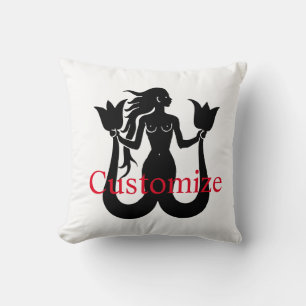 Two-Tail Mermaid Silhouette Thunder_Cove Kussen