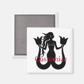 Two-Tail Mermaid Silhouette Thunder_Cove Magneet (Voorkant / Achterkant)