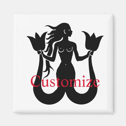 Two-Tail Mermaid Silhouette Thunder_Cove Magneet (Voorkant)