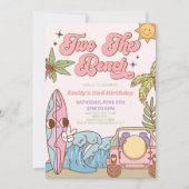 Two The Beach Groovy Surf Retro 2e verjaardagsfees Kaart (Voorkant)